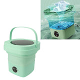 6.5L Washing Machine Folding Portable Automatic Deep Cleaning Wash and Spin Dry Washer with Water Tube 100‑240V Green AU Plug - Extra Image