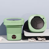 6.5L Washing Machine Folding Portable Automatic Deep Cleaning Wash and Spin Dry Washer with Water Tube 100‑240V Green AU Plug - Extra Image