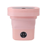 6.5L Washing Machine Folding Portable Automatic Deep Cleaning Wash and Spin Dry Washer with Water Tube 100‑240V Pink AU Plug