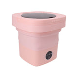 6.5L Washing Machine Folding Portable Automatic Deep Cleaning Wash and Spin Dry Washer with Water Tube 100‑240V Pink AU Plug
