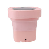 6.5L Washing Machine Folding Portable Automatic Deep Cleaning Wash and Spin Dry Washer with Water Tube 100‑240V Pink AU Plug