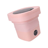 6.5L Washing Machine Folding Portable Automatic Deep Cleaning Wash and Spin Dry Washer with Water Tube 100‑240V Pink AU Plug - Rear View