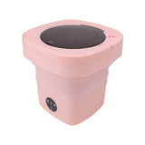 6.5L Washing Machine Folding Portable Automatic Deep Cleaning Wash and Spin Dry Washer with Water Tube 100‑240V Pink AU Plug
