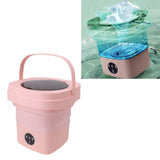 6.5L Washing Machine Folding Portable Automatic Deep Cleaning Wash and Spin Dry Washer with Water Tube 100‑240V Pink AU Plug