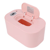Baby Wipe Warmer USB Constant Temperature Portable Wipe Heater Temperature Adjustment Warm Keeper Dispenser 5V Pink - Top-Down View