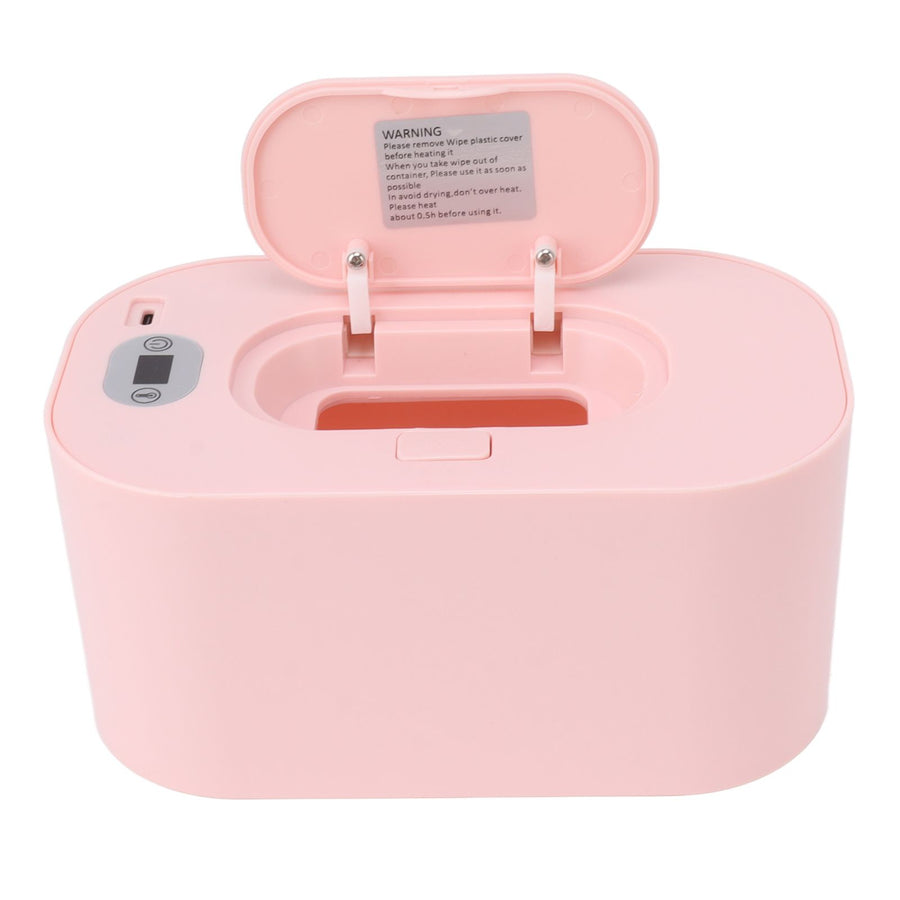 Baby Wipe Warmer USB Constant Temperature Portable Wipe Heater Temperature Adjustment Warm Keeper Dispenser 5V Pink