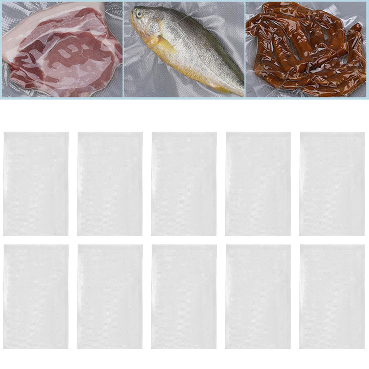 50Pcs Vacuum Sealer Bags Saft Material Excellent Sealing Versatile Vacuum Food Texture Bag for Home Travelling