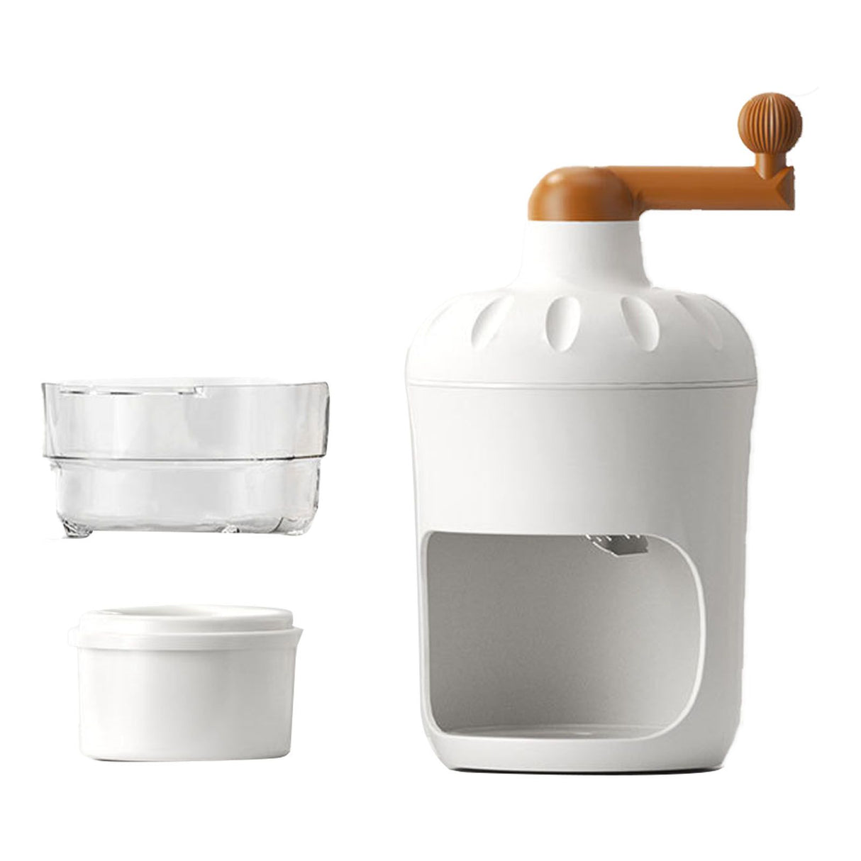 Hand Crank Shaved Ice Machine Stainless Steel Blades Safe Portable Ice Crusher for Home Restaurants Cafes Food Stalls