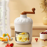 Hand Crank Shaved Ice Machine Stainless Steel Blades Safe Portable Ice Crusher for Home Restaurants Cafes Food Stalls - Rear View