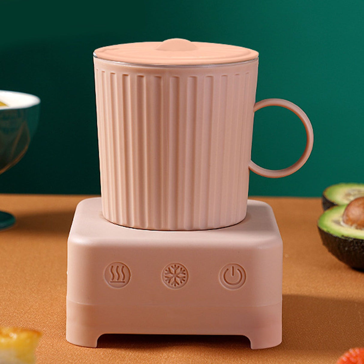 Fast Cooler Cup Beverage Beer Quick Cooling Mug Dormitory Heat Preservation Desktop Refrigerator CN Plug Cherry Pink
