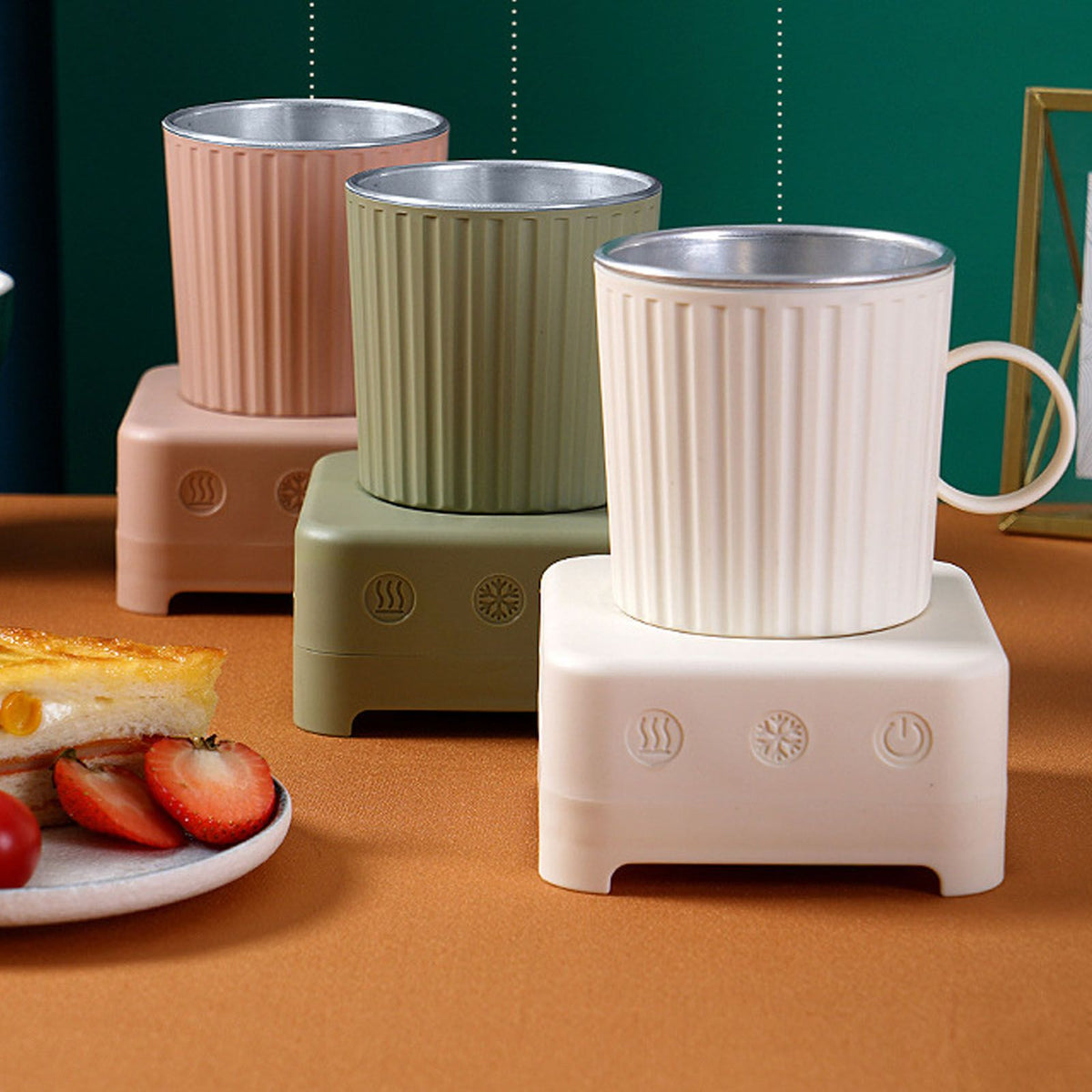 Fast Cooler Cup Beverage Beer Quick Cooling Mug Dormitory Heat Preservation Desktop Refrigerator CN Plug Cherry Pink