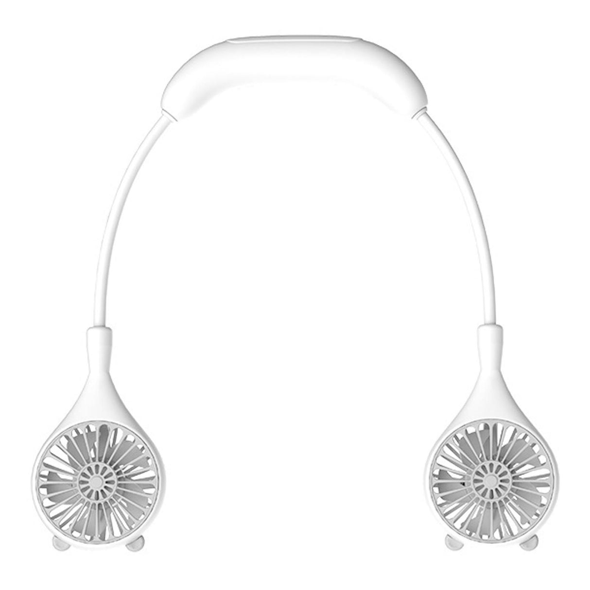 Neck Fan USB Rechargeable Cute Portable Retractable Universal Adjustment Cooling Fan For Outdoor Sports Travel White