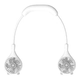 Neck Fan USB Rechargeable Cute Portable Retractable Universal Adjustment Cooling Fan For Outdoor Sports Travel White - Side View