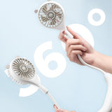 Neck Fan USB Rechargeable Cute Portable Retractable Universal Adjustment Cooling Fan For Outdoor Sports Travel White