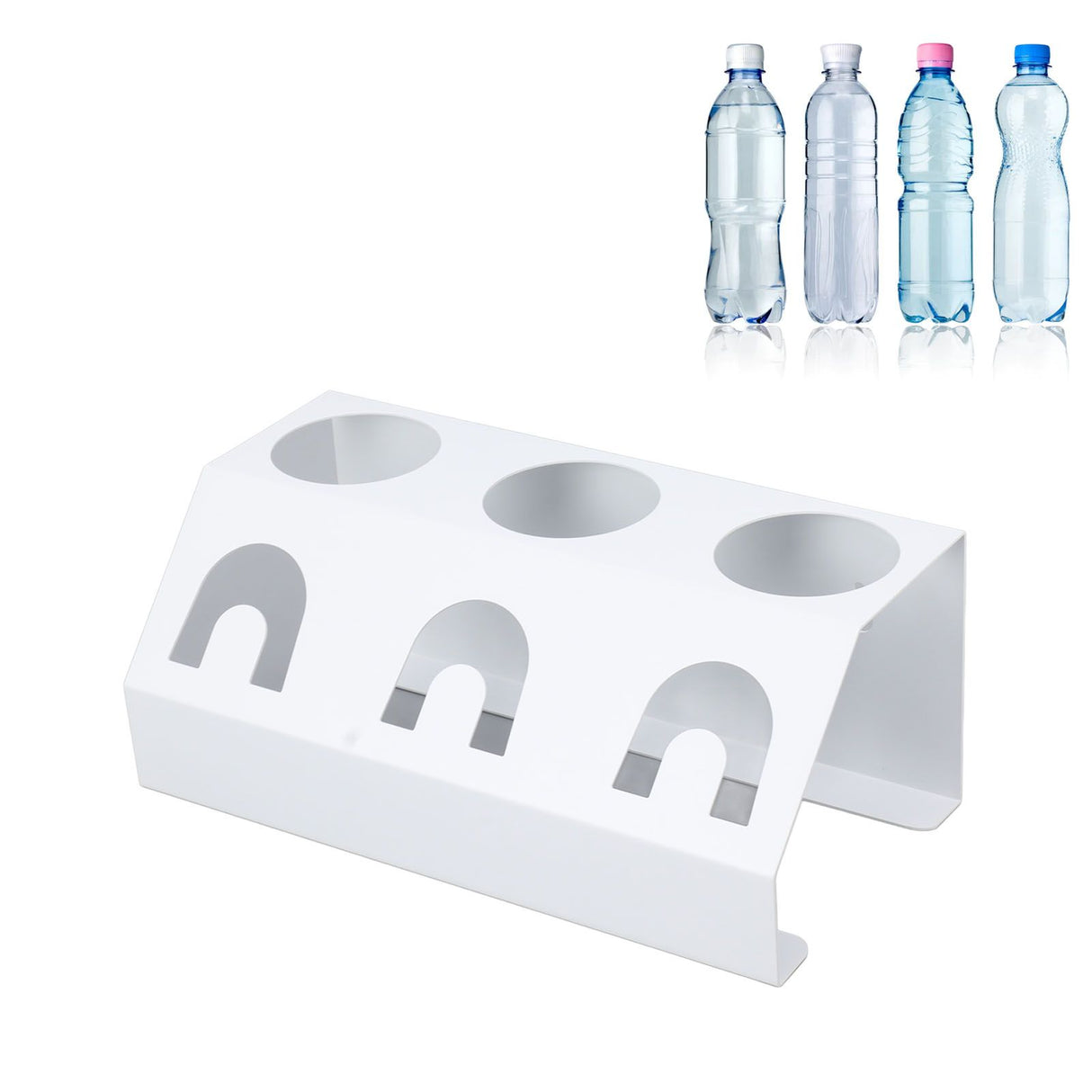 Soda Bottle Holder 3 Holes Soda Bottle Draining Stand Soda Accessories With Silicone Pad White