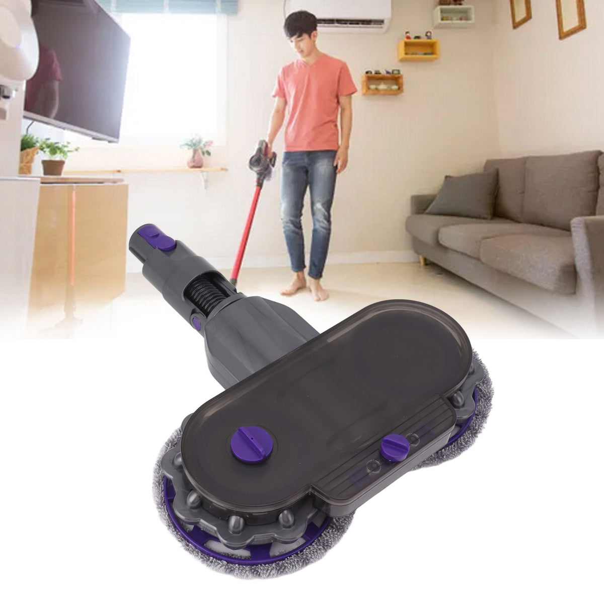 Electric Mop Cleaning Head for V10slim Vacuum Cleaners 180 Degree Rotating Electric Mop Head Attachment