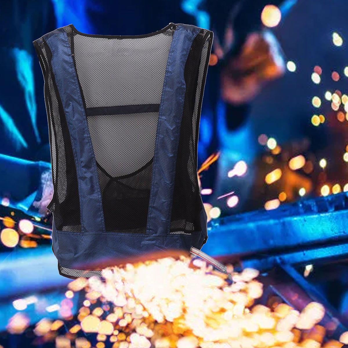 Air Conditioner Waistcoat Reduce Temperature Compressed Air Cooling Welding Vest with Belt Free Size