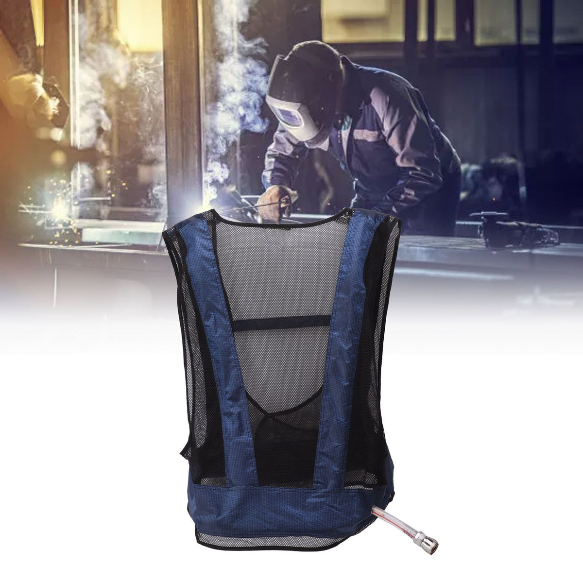 Air Conditioner Waistcoat Reduce Temperature Compressed Air Cooling Welding Vest with Belt Free Size