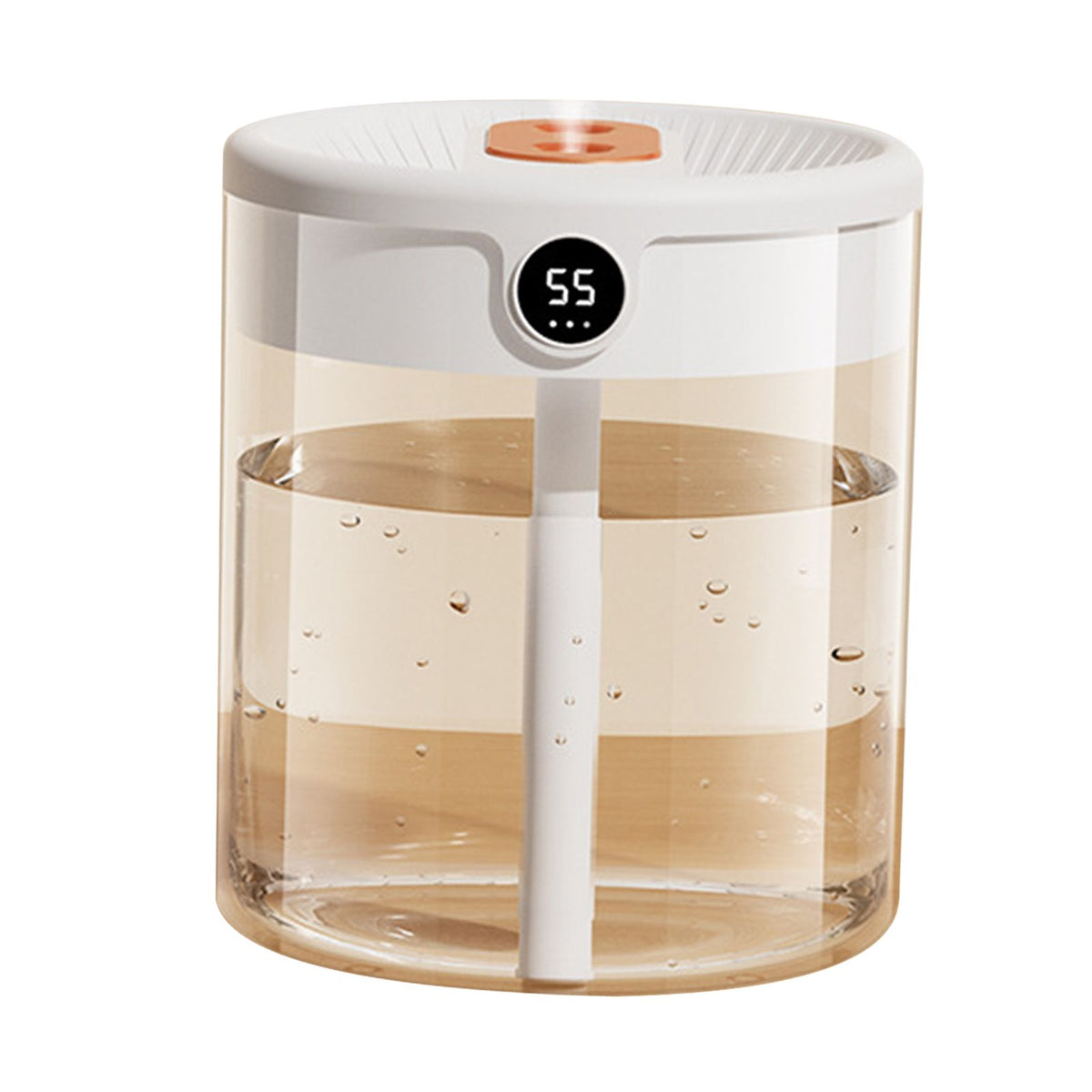2L Double Nozzle Air Humidifier USB Double Jet Humidifier with LCD Humidity Display Large Capacity Aroma Oil Diffuser for Home Bedroom White