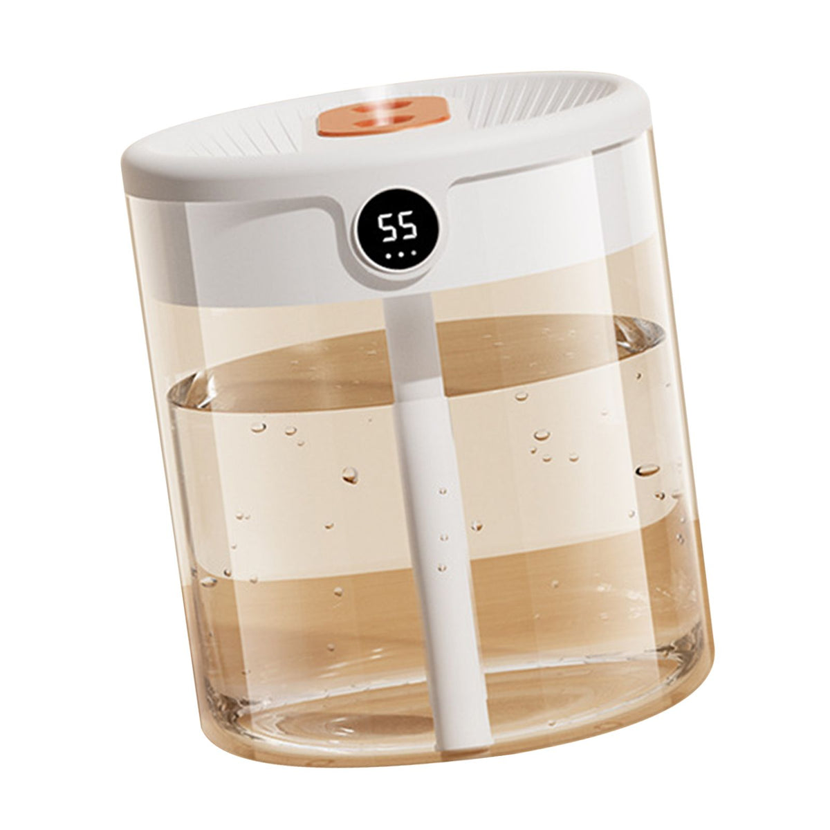 2L Double Nozzle Air Humidifier USB Double Jet Humidifier with LCD Humidity Display Large Capacity Aroma Oil Diffuser for Home Bedroom White