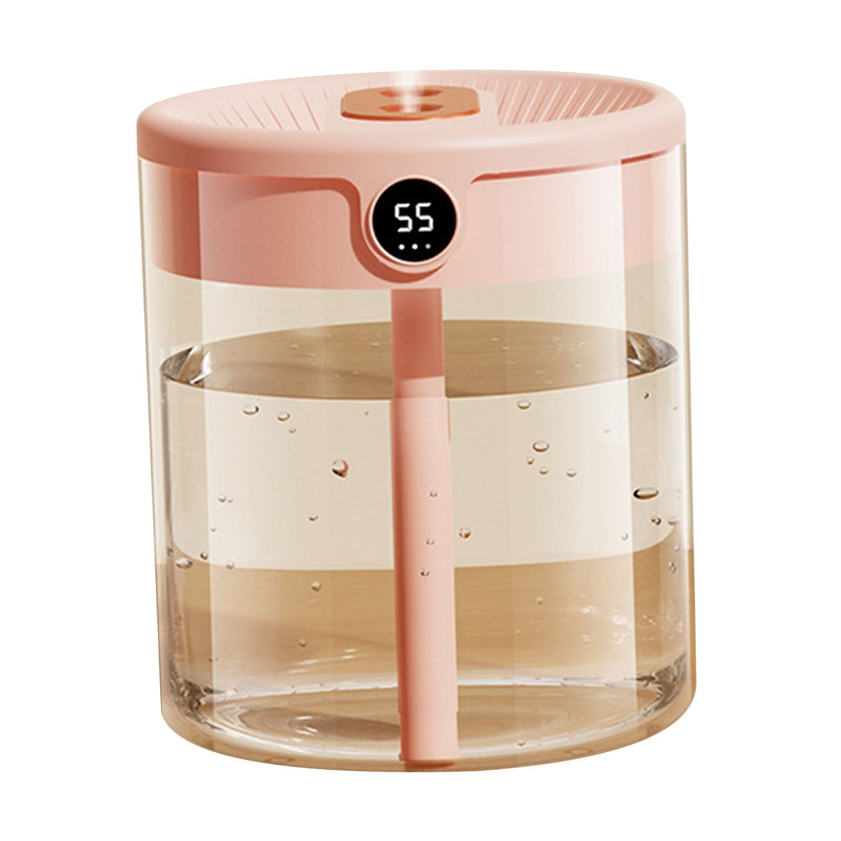 2L Double Nozzle Air Humidifier USB Double Jet Humidifier with LCD Humidity Display Large Capacity Aroma Oil Diffuser for Home Bedroom Pink