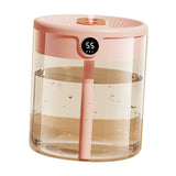 2L Double Nozzle Air Humidifier USB Double Jet Humidifier with LCD Humidity Display Large Capacity Aroma Oil Diffuser for Home Bedroom Pink