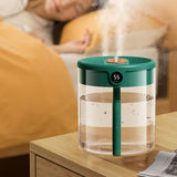 2L Double Nozzle Air Humidifier USB Double Jet Humidifier with LCD Humidity Display Large Capacity Aroma Oil Diffuser for Home Bedroom Green