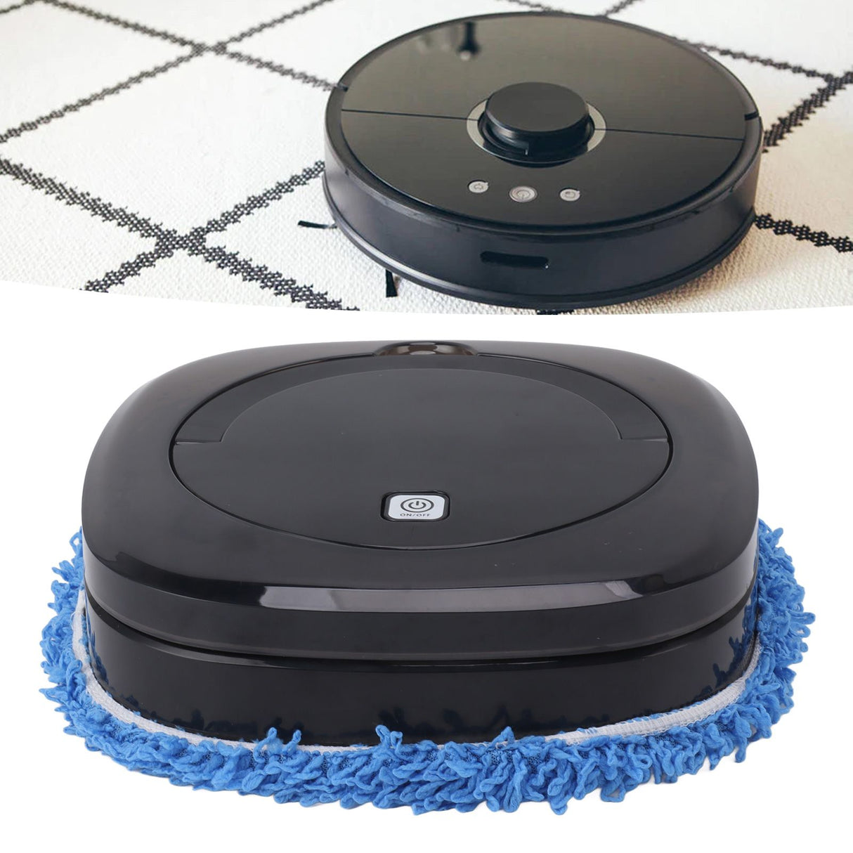 Automatic Floor Mopping Robot Mopping Robot with Water Tank Vacuum and Mop Cleaning Robot Black