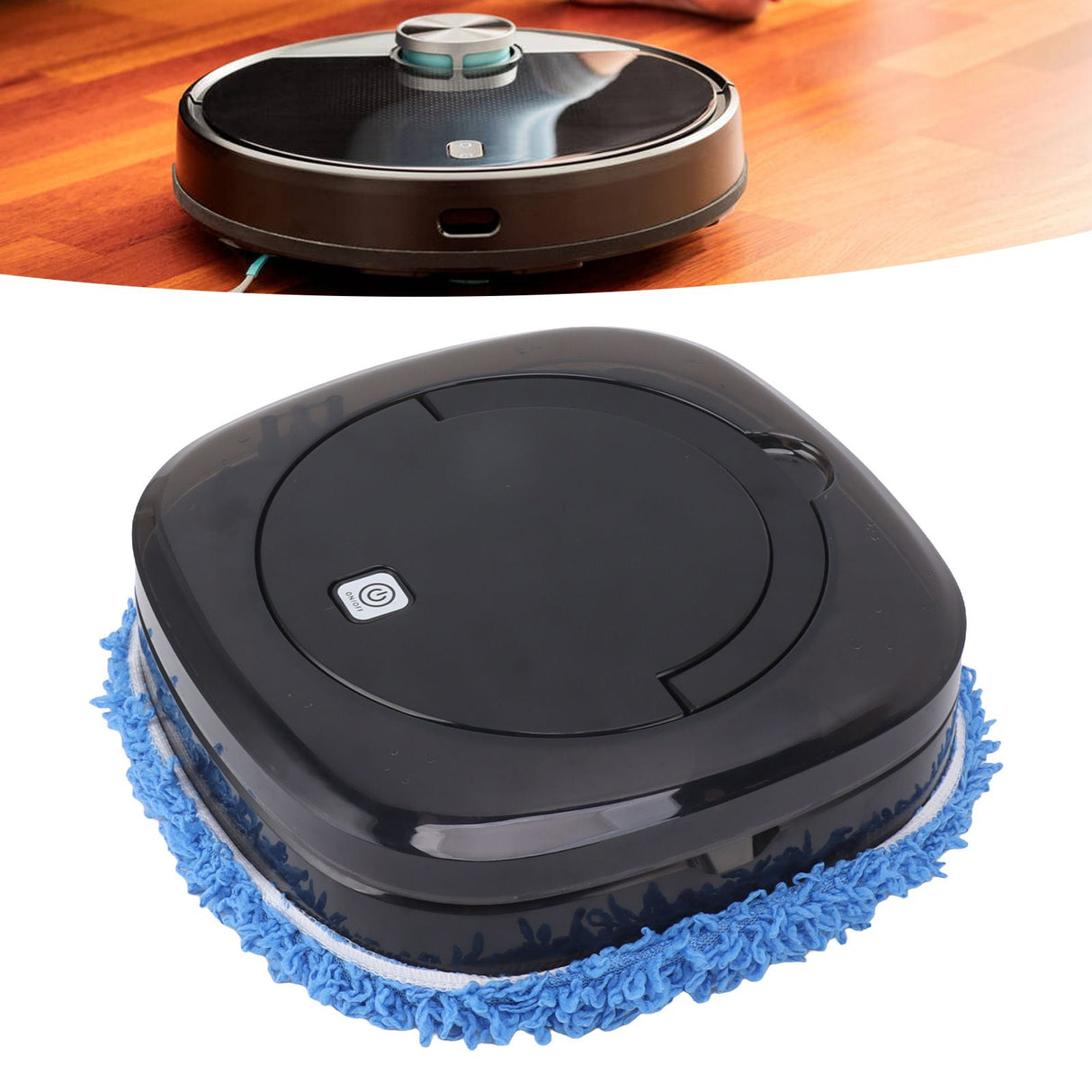 Automatic Floor Mopping Robot Mopping Robot with Water Tank Vacuum and Mop Cleaning Robot Black