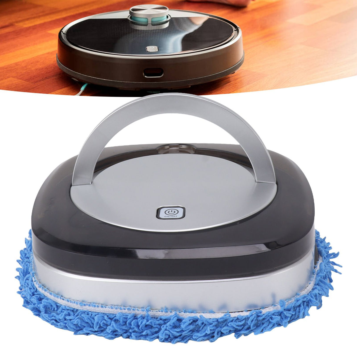 Automatic Floor Mopping Robot Mopping Robot with Water Tank Vacuum and Mop Cleaning Robot Silver
