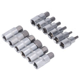 12PCS Drive Socket Set Steel High Hardness Wear Resistant 1/2in Drive Master Impact Socket Set for Auto Repair - Front View