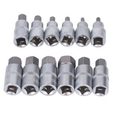 12PCS Drive Socket Set Steel High Hardness Wear Resistant 1/2in Drive Master Impact Socket Set for Auto Repair - Close-Up Angle