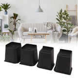 4Pcs Furniture Riser 6in Heavy Duty Slip Proof ABS Bed Rise Lift Block for Chair Sofa - Extra Image