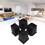 4Pcs Furniture Riser 6in Heavy Duty Slip Proof ABS Bed Rise Lift Block for Chair Sofa