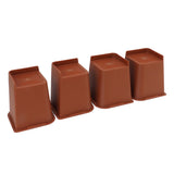 4PCS Heavy Duty Bed Chair Riser L Shaped 6in Anti Slip Furniture Extra Raiser for Bedroom - Front View