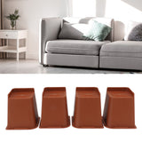 4PCS Heavy Duty Bed Chair Riser L Shaped 6in Anti Slip Furniture Extra Raiser for Bedroom