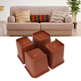 4PCS Heavy Duty Bed Chair Riser L Shaped 6in Anti Slip Furniture Extra Raiser for Bedroom