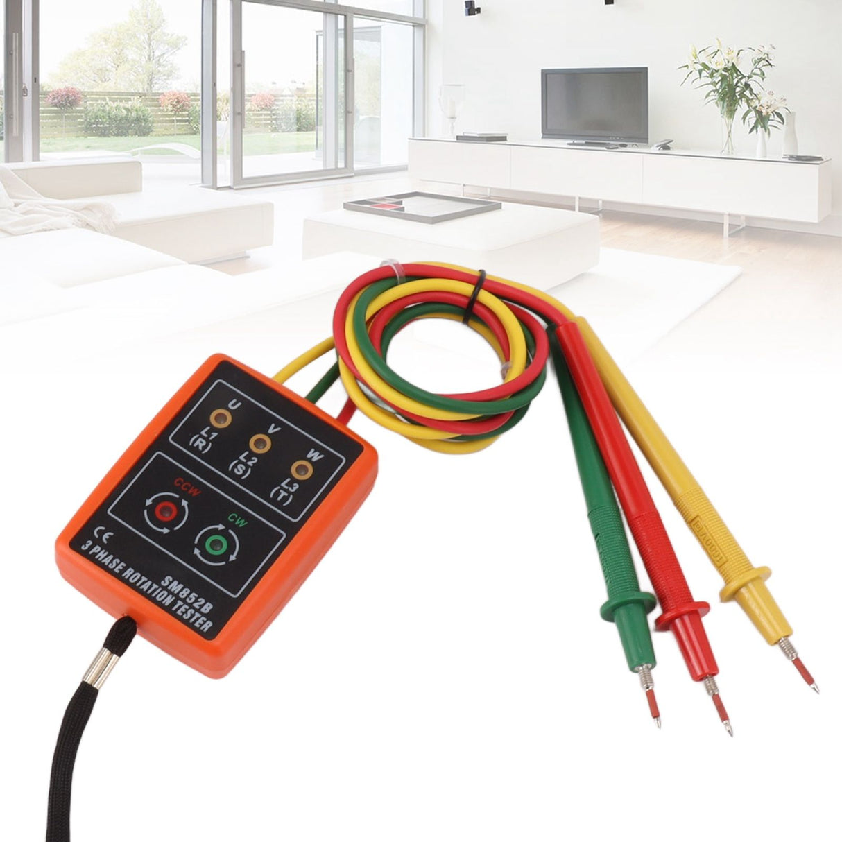 60V‑600V Three Phase Sequence Meter High Efficiency AC Phase Rotation Tester with LED Indicator Detector