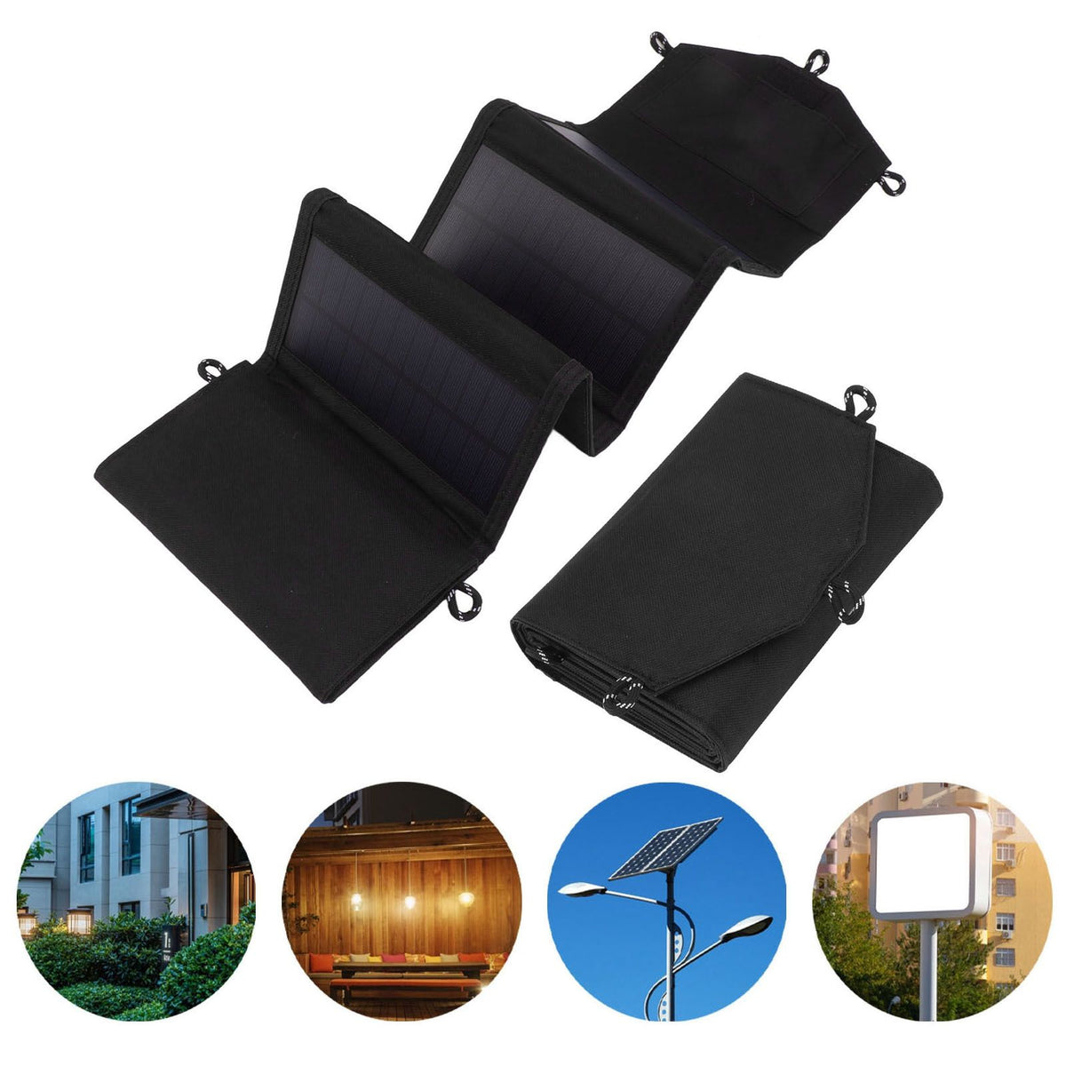 Solar Panel Folding Bag Dual USB Output Portable Foldable Solar Charger for Outdoor Camping Travel 20W 5V