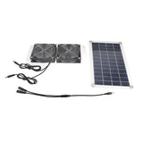 10W 18V Solar Powered Dual Fan Kit Waterproof Portable Solar Exhaust Fan for Chicken Coops Greenhouses Pet Houses - Front View