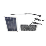 10W 18V Solar Powered Dual Fan Kit Waterproof Portable Solar Exhaust Fan for Chicken Coops Greenhouses Pet Houses