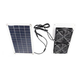 10W 18V Solar Powered Dual Fan Kit Waterproof Portable Solar Exhaust Fan for Chicken Coops Greenhouses Pet Houses
