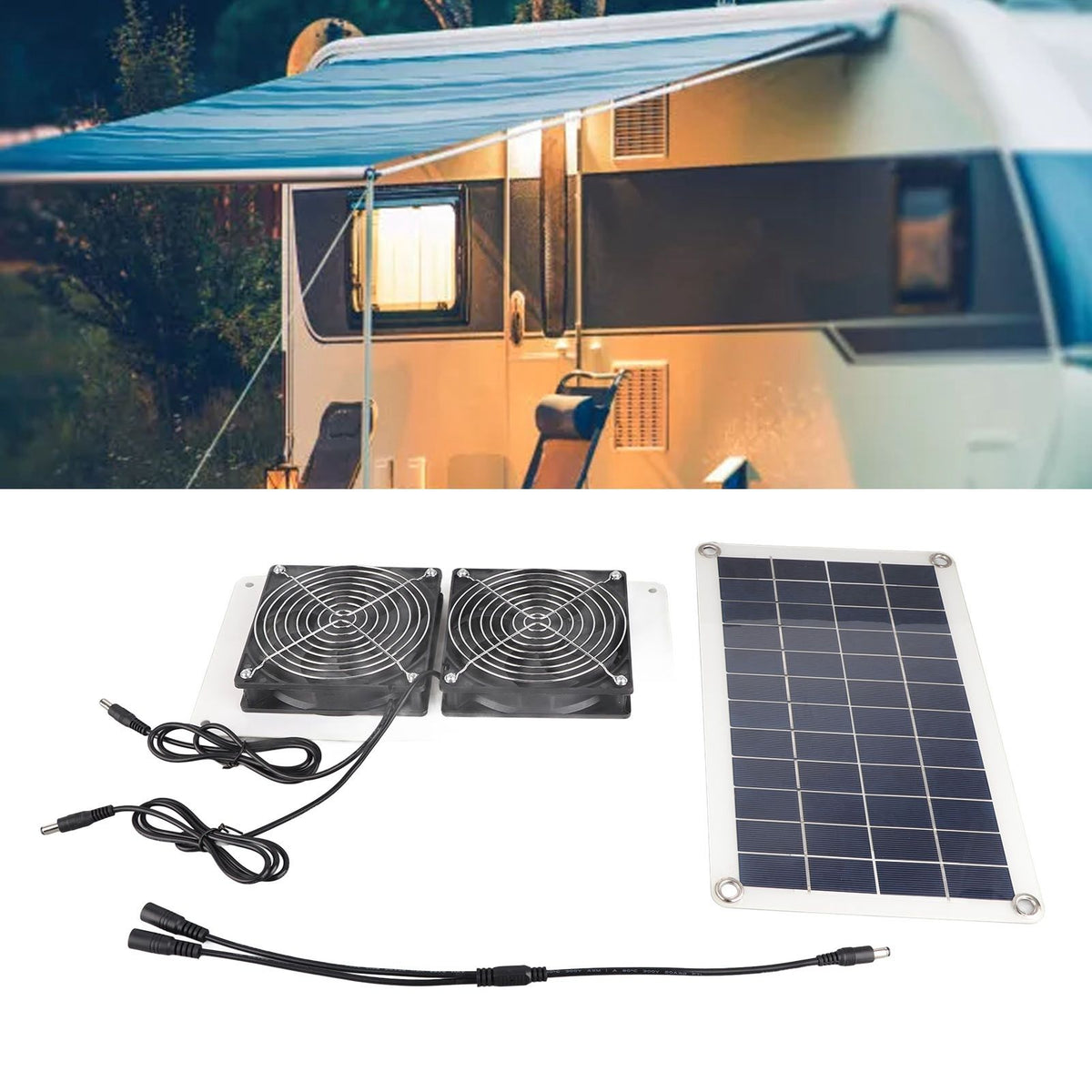 10W 18V Solar Powered Dual Fan Kit Waterproof Portable Solar Exhaust Fan for Chicken Coops Greenhouses Pet Houses