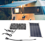 10W 18V Solar Powered Dual Fan Kit Waterproof Portable Solar Exhaust Fan for Chicken Coops Greenhouses Pet Houses