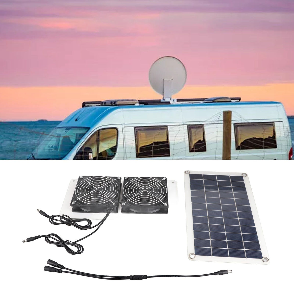 10W 18V Solar Powered Dual Fan Kit Waterproof Portable Solar Exhaust Fan for Chicken Coops Greenhouses Pet Houses