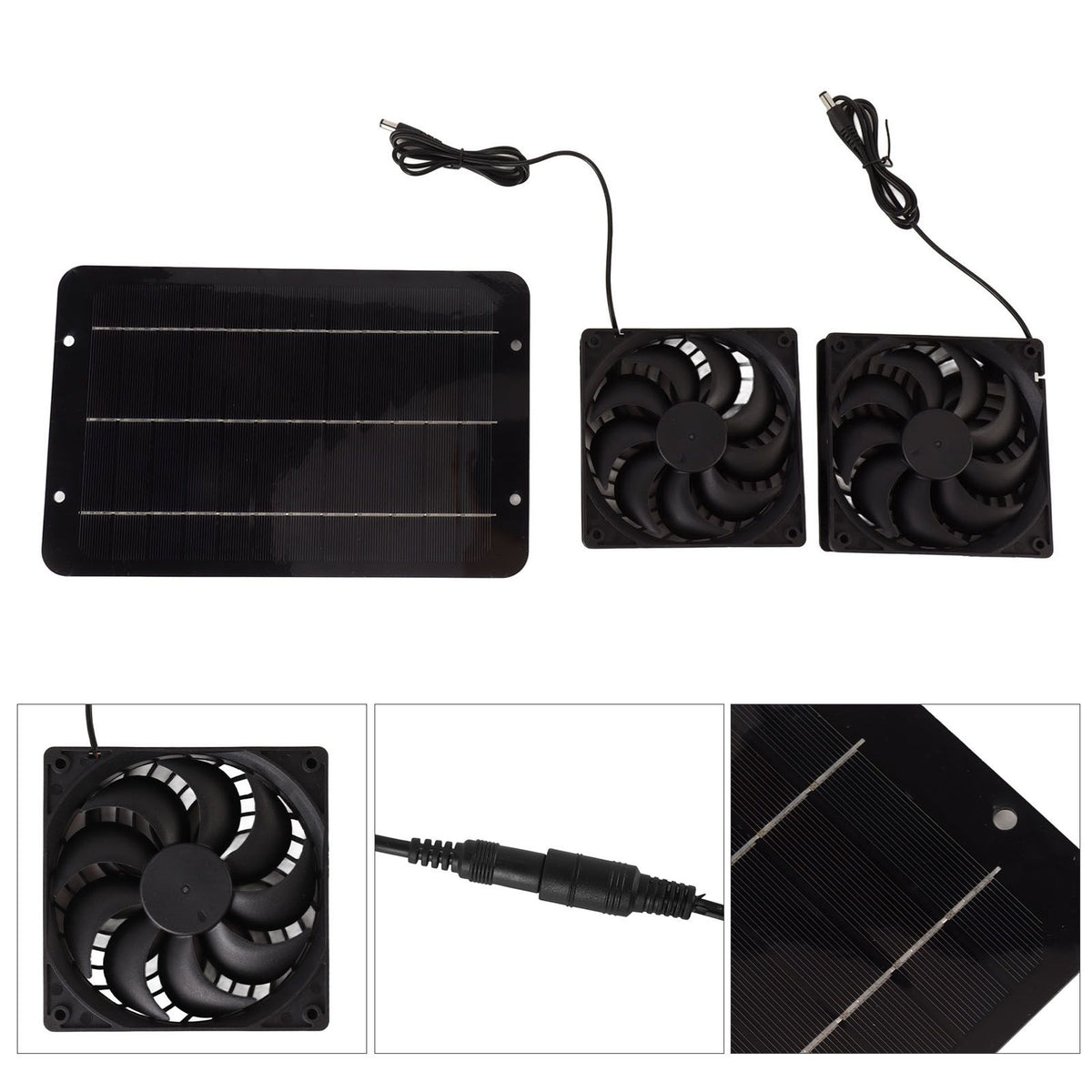 Solar Powered Fan Kit Waterproof Portable 10W 12V for Chicken Coop Greenhouse Dog House Shed Exhaust Cooling Ventilation
