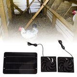 Solar Powered Fan Kit Waterproof Portable 10W 12V for Chicken Coop Greenhouse Dog House Shed Exhaust Cooling Ventilation - Extra Image