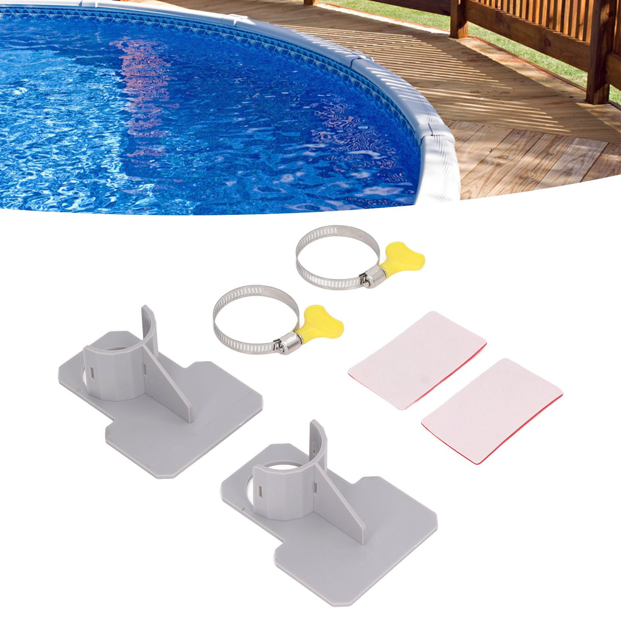 Swimming Pool Pipe Holders Above Ground Swimming Pool Hose Support Brackets with Tape Cable Tie for Preventing Pipes Sagging Accessory