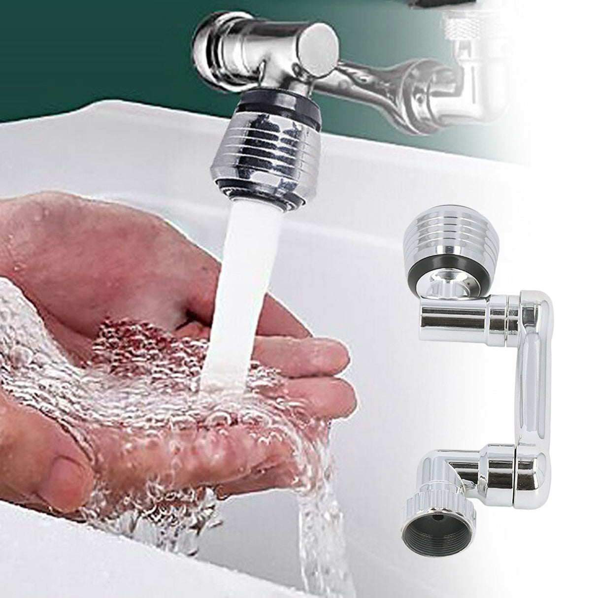 1080 Degree Swivel Faucet Extender ABS Sink Filter Extender for Bathroom Sink Face Wash Attachment