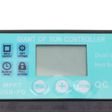 Solar Charge Controller Dual USB Output Fast Charging Solar Panel Regulator 12V/24V for Household Industry 10A